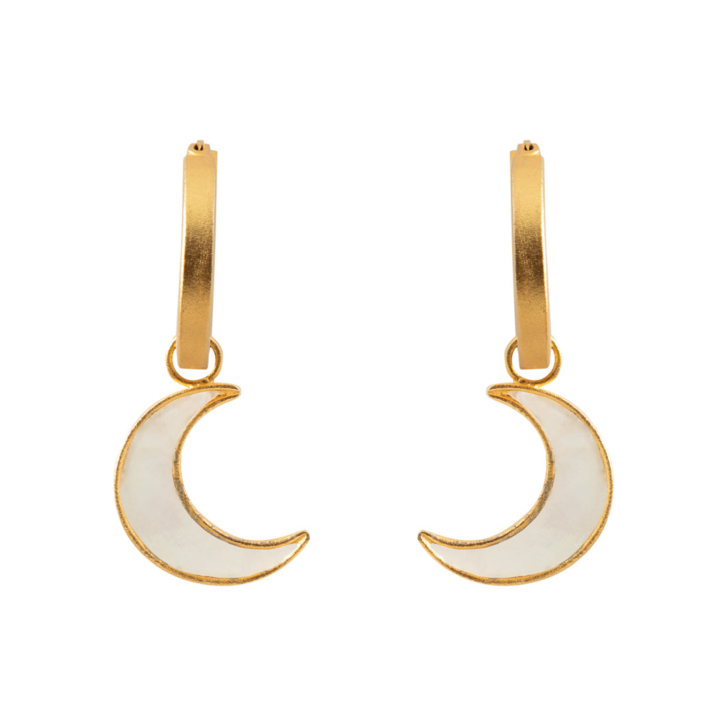 MOON O.M.L. EARRINGS / MOTHER PEARL