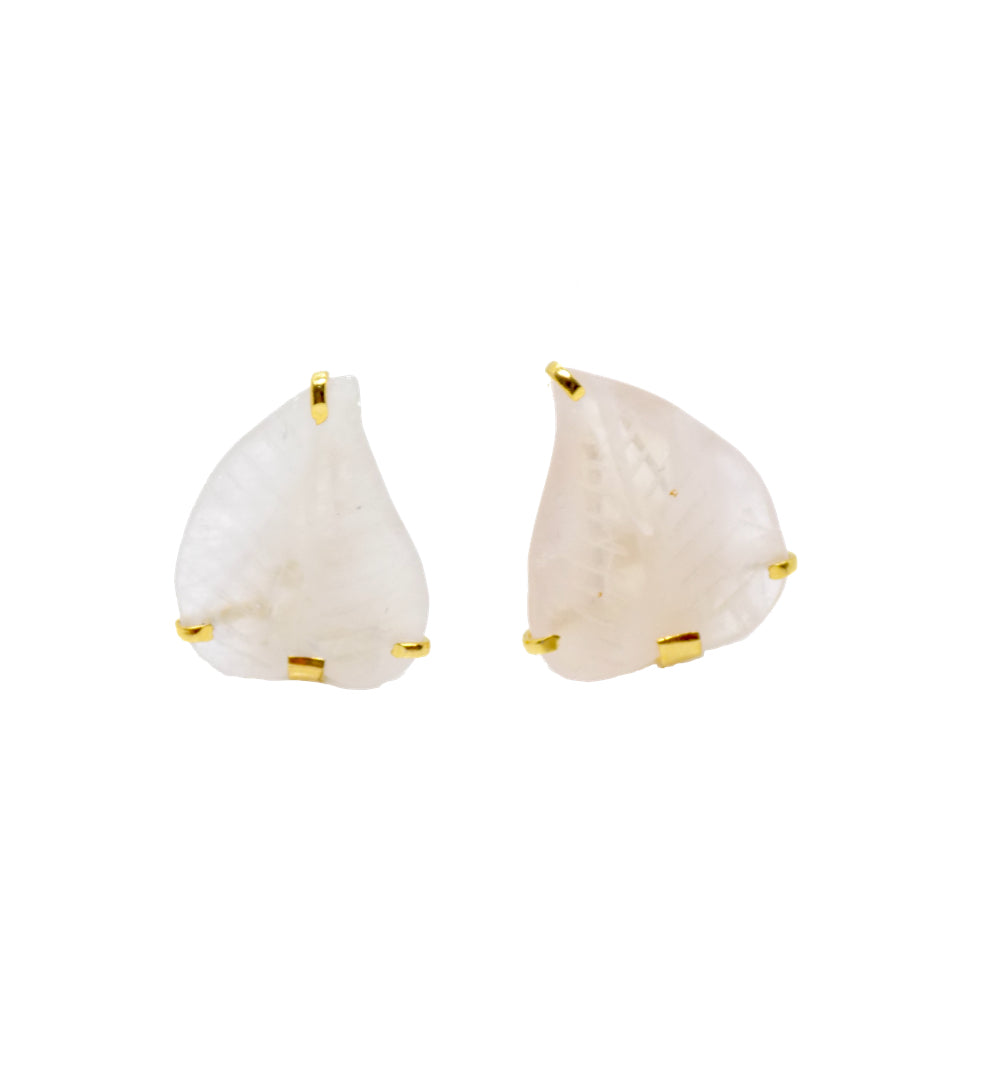 Shams Earrings / pink quartz