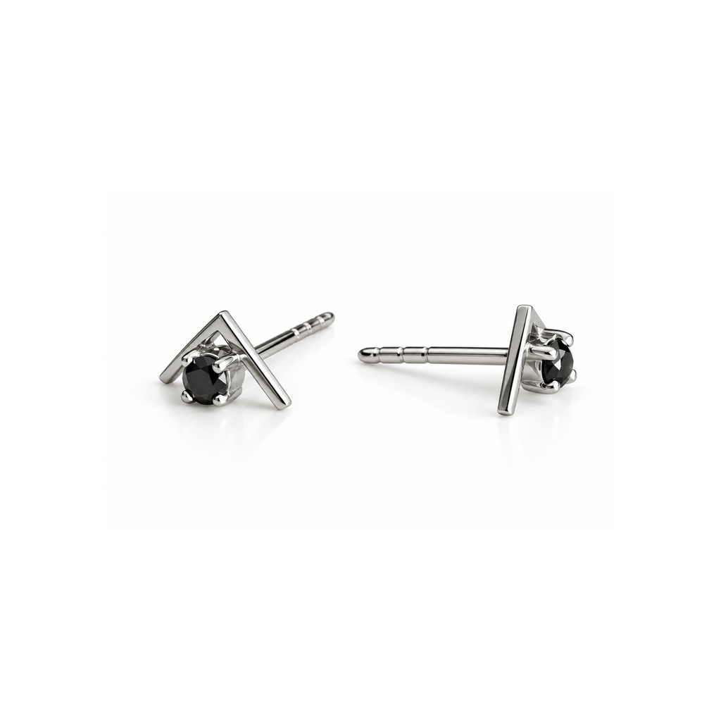 Aretes con Diamante Negro