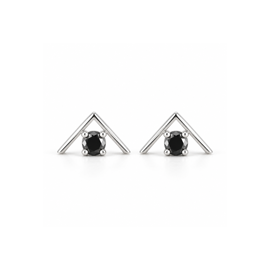 Aretes con Diamante Negro