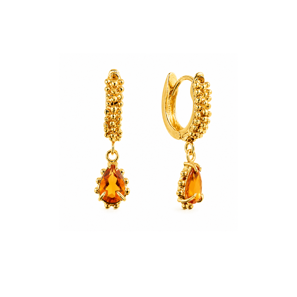 Aretes Behbel pequenos Citrino