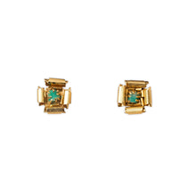 Load image into Gallery viewer, Aretes Leo con esmeralda