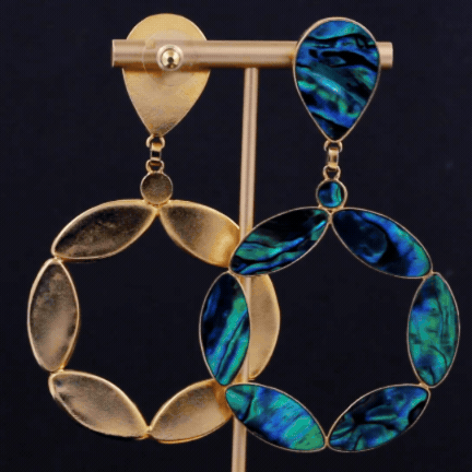 Nahomy Earrings blue abalone