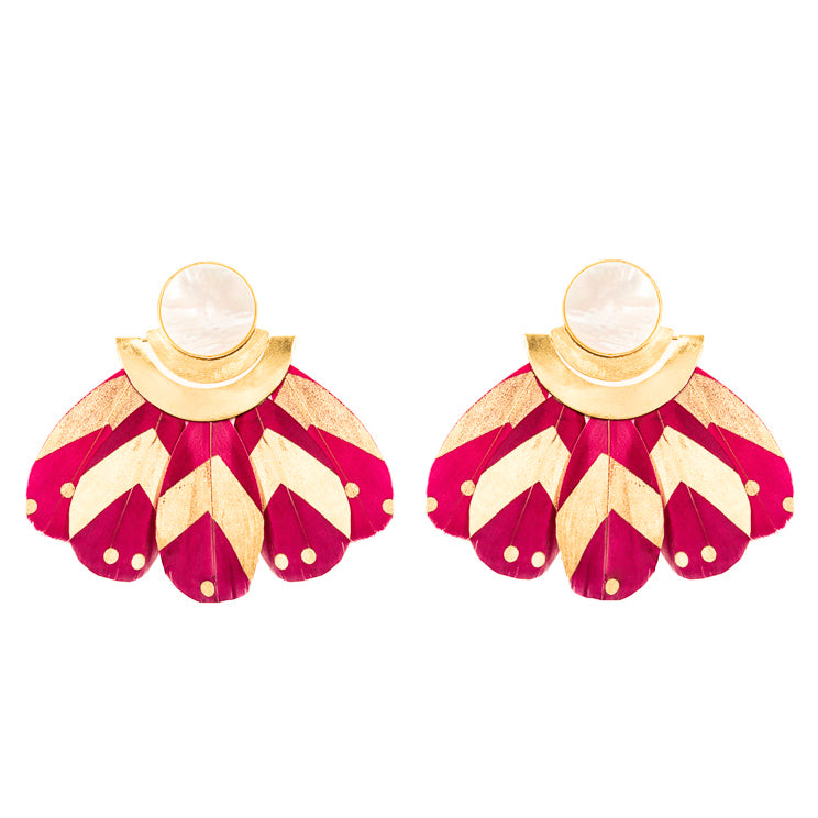 Kukulkán Burgundy Earrings