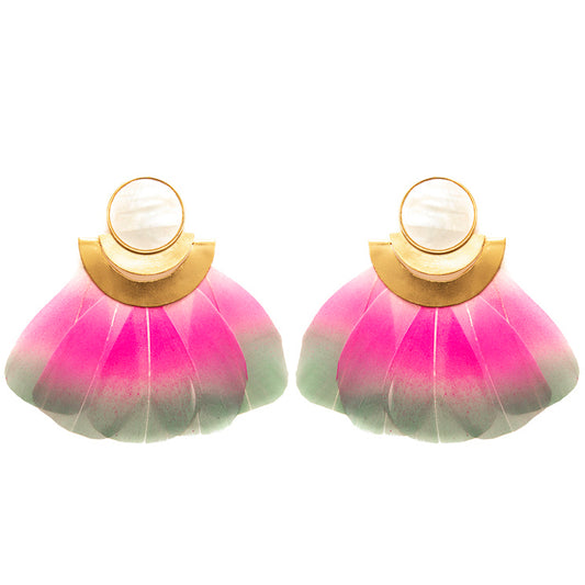 Kukulkán Pink Earrings / Mother Pearl