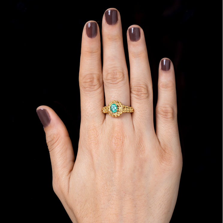 Spheres ring / Round Emerald