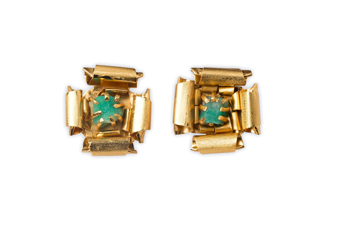 Leo earrings / Emerald